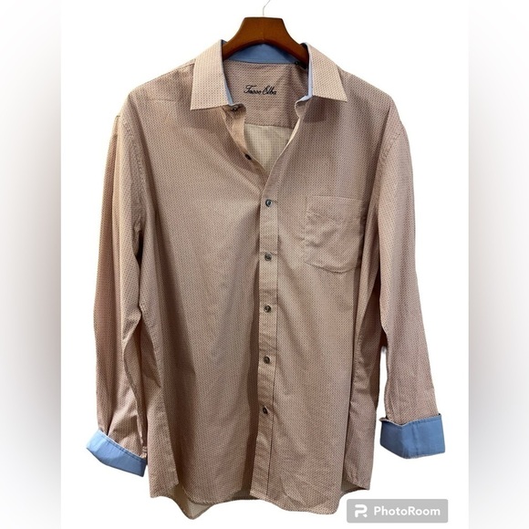 Tasso Elba Other - Tasso Elba Mens Shirt Button down Pocket Long Sleeve Blue Stripe Size XL 17 17.5